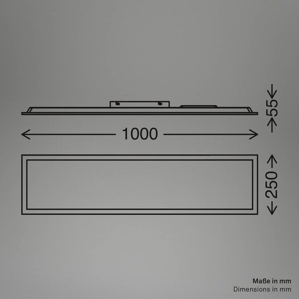 Briloner Panel LED Simple 100 x 25 cm, biały, ultra płaski, IP44, 4000 K, biały / opal, biuro, metal
