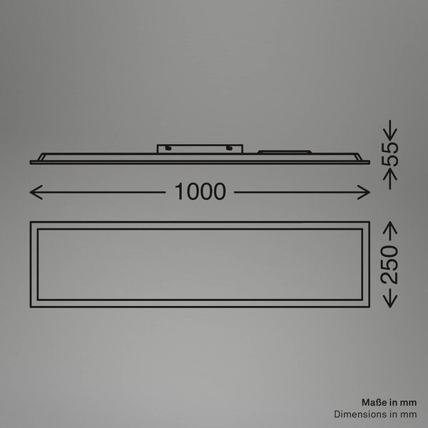 Briloner Panel LED Piatto CCT, IP44, 100 x 25 cm, pilot zdalnego sterowania, biały Piatto, możliwość ściemniania, biały / opal, biuro, metal