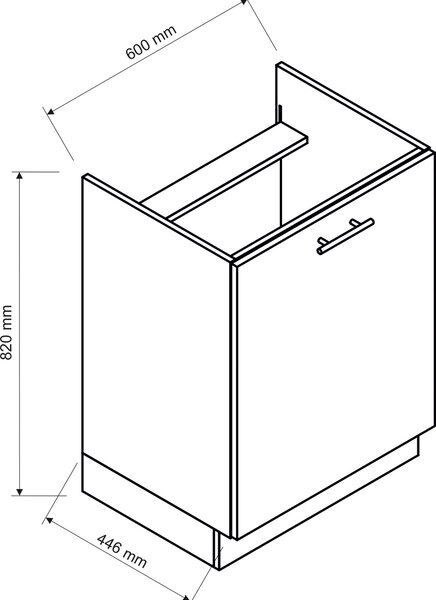 Szafka pod płytę grzewczą grafit W8-L21