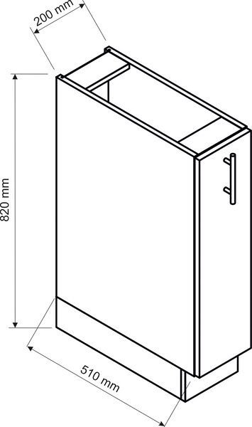 Szafka cargo 20 cm grafit + dąb artisan B5-K76