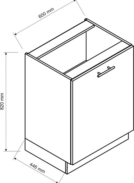Szafka Kuchenna Stojąca 60 Cm Grafit H5-L42