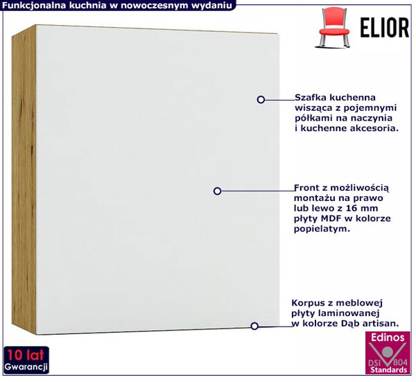 Szafka kuchenna górna 60 cm dąb artisan + popiel C3-T49