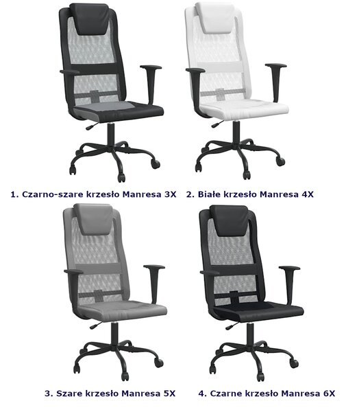 Czarne krzesło biurowe ergonomiczne z ekoskóry M8-L75