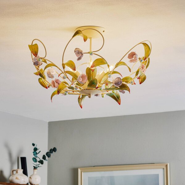 Lampa sufitowa Rose jako żyrandol, 5-punktowa Luminex, możliwość ściemniania, multikolor, salon / jadalnia, metal, florentyński
