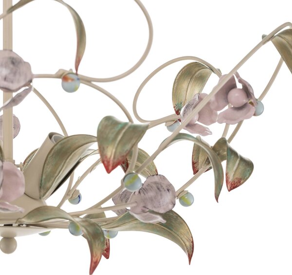 Lampa sufitowa Rose jako żyrandol, 5-punktowa Luminex, możliwość ściemniania, multikolor, salon / jadalnia, metal, florentyński