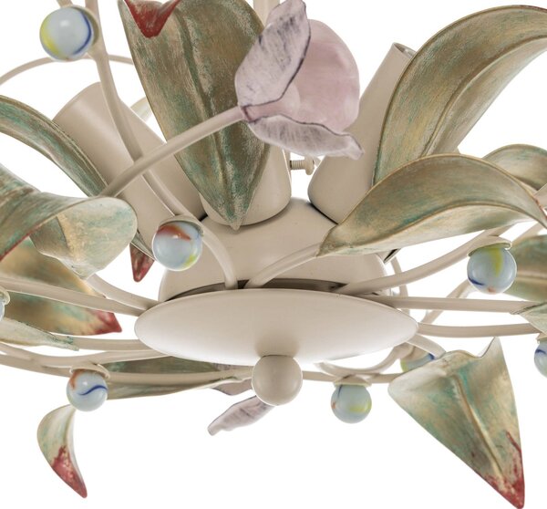 Lampa sufitowa Rose jako żyrandol, 5-punktowa Luminex, możliwość ściemniania, multikolor, salon / jadalnia, metal, florentyński