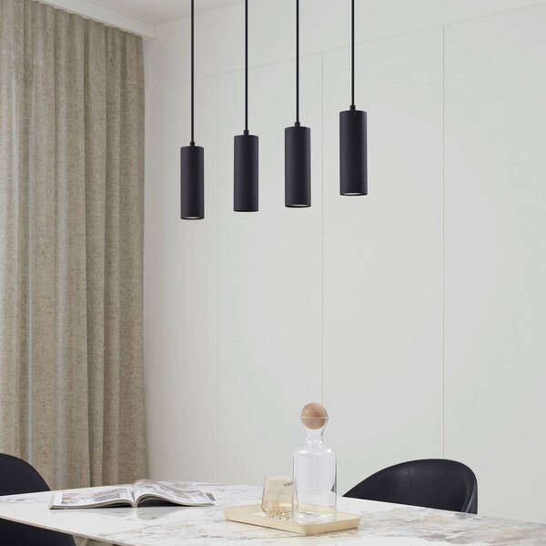 Lampa wisząca Joffrey Lindby, możliwość ściemniania, czarny, salon / jadalnia, metal, nowoczesny