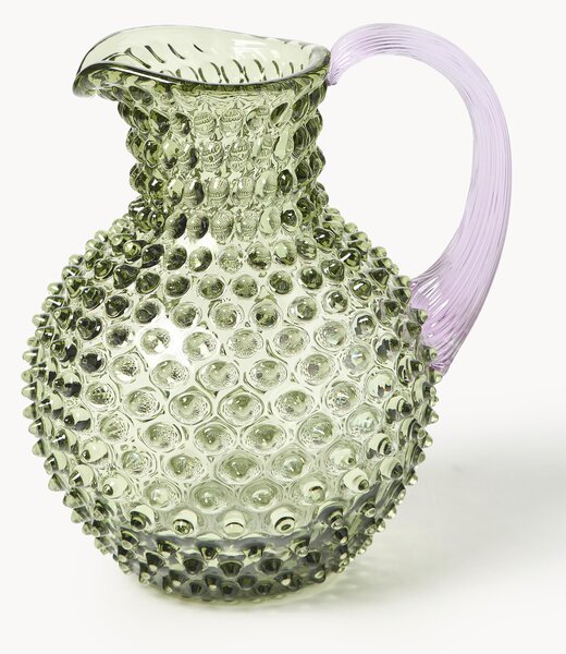 Dzbanek ze szkła dmuchanego Hobnail, 2 l