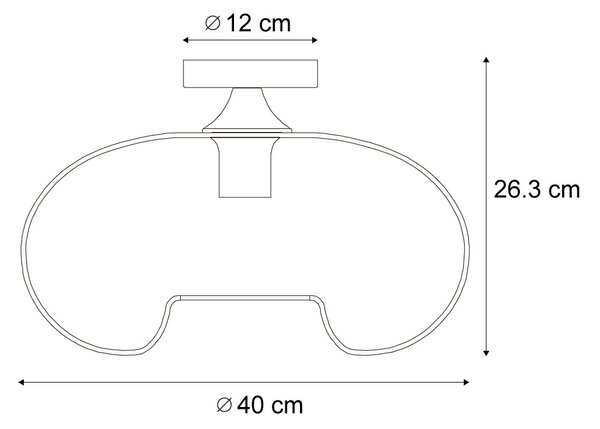 Lampa sufitowa w stylu art deco, czarna, z dymionym szkłem, 40 cm - Busa Oswietlenie wewnetrzne