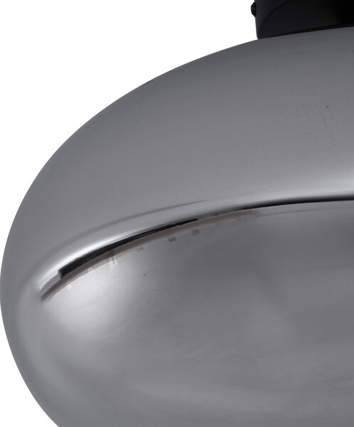 Lampa sufitowa w stylu art deco, czarna, z dymionym szkłem, 40 cm - Busa Oswietlenie wewnetrzne
