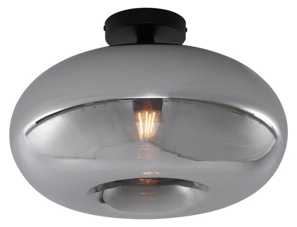 Lampa sufitowa w stylu art deco, czarna, z dymionym szkłem, 40 cm - Busa Oswietlenie wewnetrzne