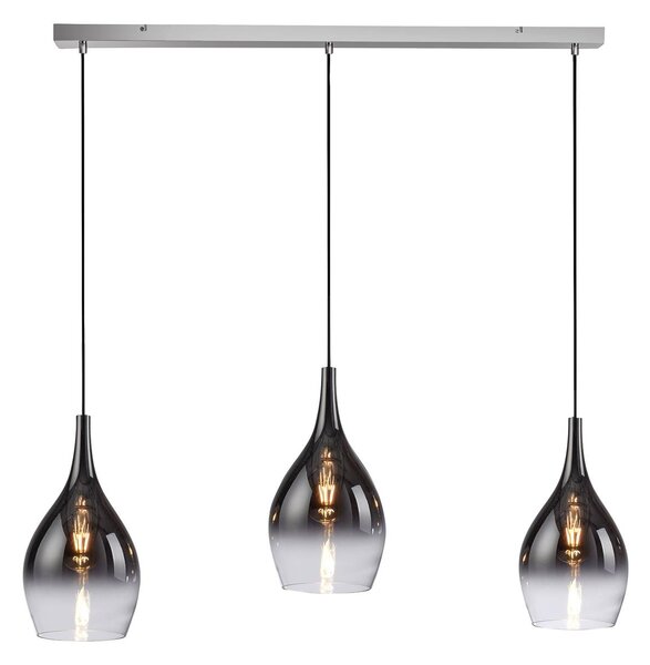 Paul Neuhaus Lampa wisząca Pilua, możliwość ściemniania, aluminiowy / szary / cynkowy, salon / jadalnia, szkło, nowoczesny