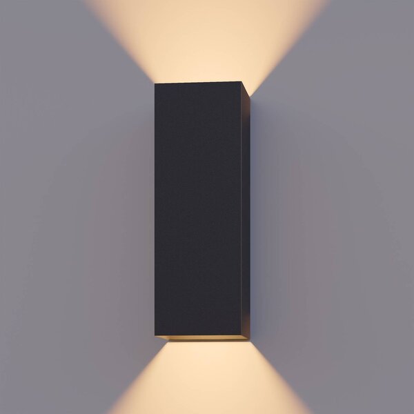 Calex Kinkiet zewnętrzny LED Rectangle, czarny, aluminium, nowoczesny