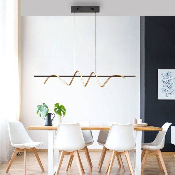 JUST LIGHT. GmbH Lampa wisząca Emanda, możliwość ściemniania, czarny, salon / jadalnia, metal, nowoczesny
