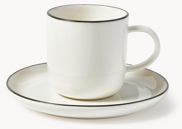 Filiżanka z porcelany ze spodkiem Facile, 2 elem