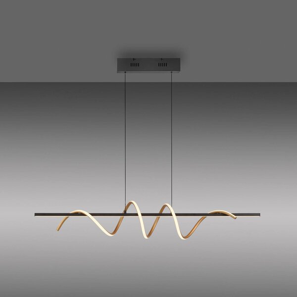 JUST LIGHT. GmbH Lampa wisząca Emanda, możliwość ściemniania, czarny, salon / jadalnia, metal, nowoczesny