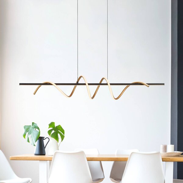 JUST LIGHT. GmbH Lampa wisząca Emanda, możliwość ściemniania, czarny, salon / jadalnia, metal, nowoczesny