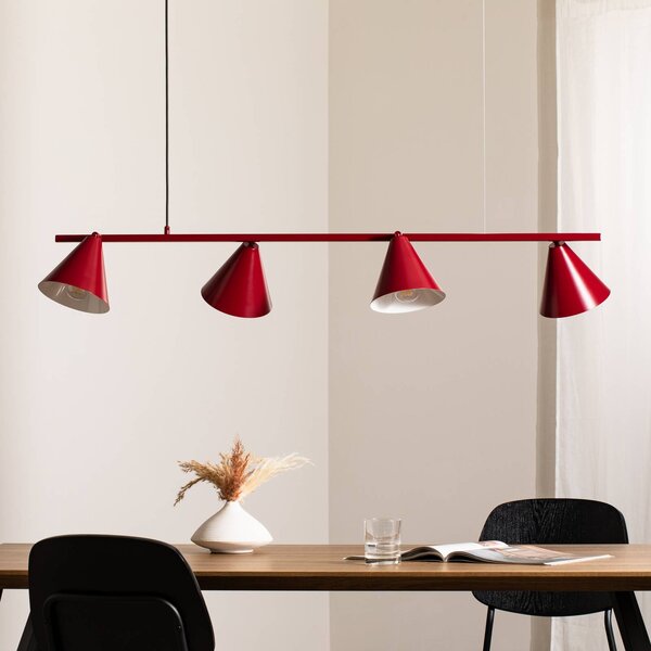 Lampa wisząca Hängeleuchte Form 4 ALDEX, możliwość ściemniania, czerwony, salon / jadalnia, metal, nowoczesny