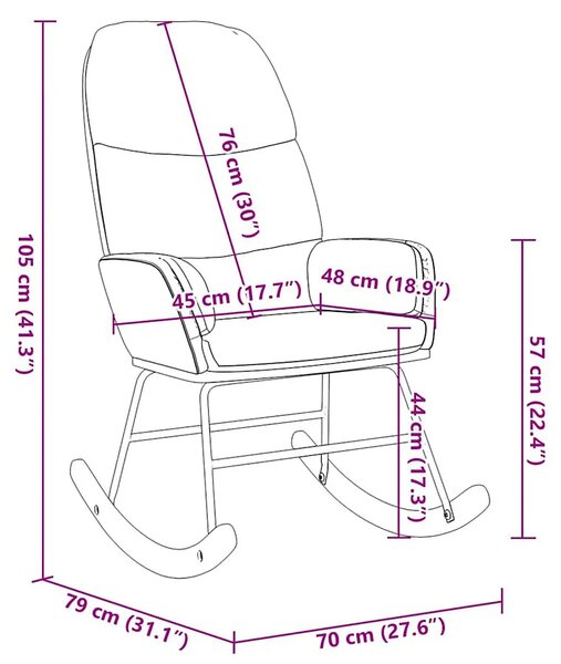 Ciemnoszary tapicerowany fotel bujany S5-K50