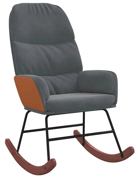 Ciemnoszary tapicerowany fotel bujany S5-K50