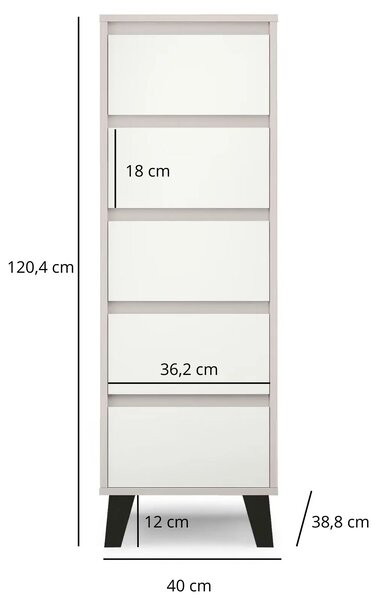 Komoda w stylu skandynawskim kaszmir + biały H3-K38