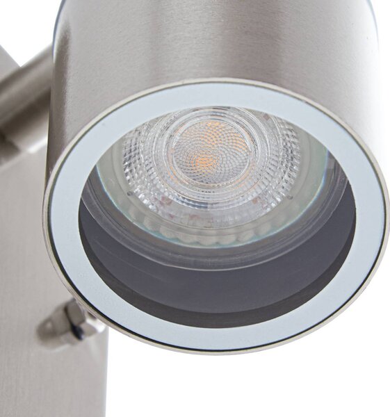 Lampa zewnętrzna z czujnikiem ruchu EYRIN Lindby, możliwość ściemniania, aluminiowy / szary / cynkowy, stal szlachetna, nowoczesny