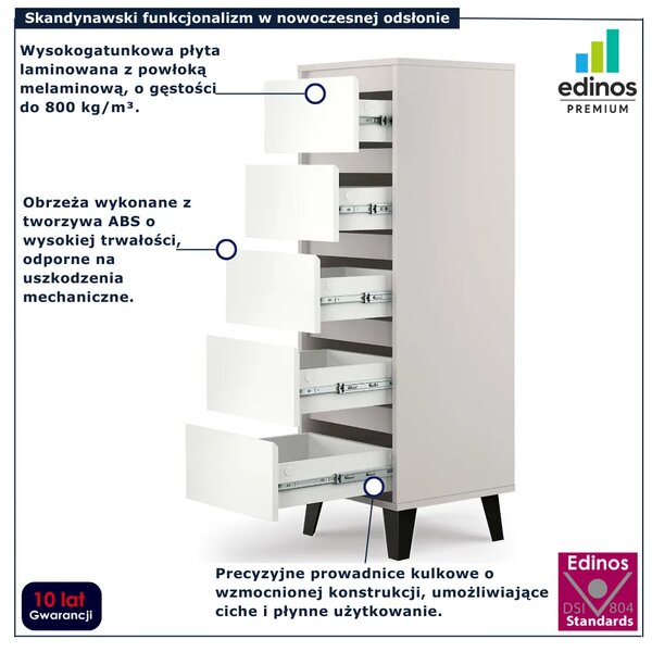 Komoda w stylu skandynawskim kaszmir + biały H3-K38