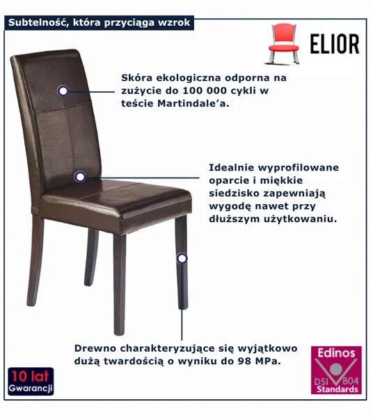 Brązowe Krzesło Tapicerowane Wenge T9-W73