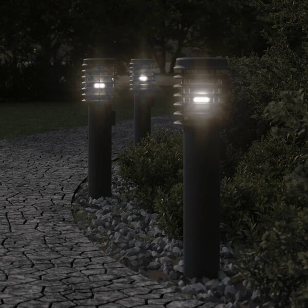 Lampa ogrodowa na słupku, z gniazdkiem, czarna, 60 cm, stal