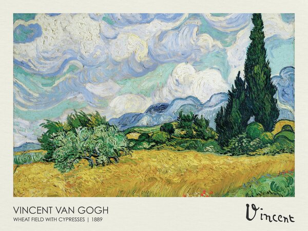 Reprodukcja Wheatfield with Cypresses 1889, Vincent van Gogh