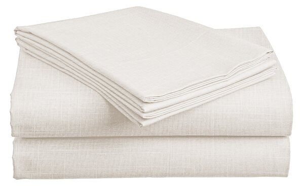 Bawełniane prześcieradło SLUB 140x240 cm kremowe, 100% bawełna Rozmiar: 140 x 240 cm