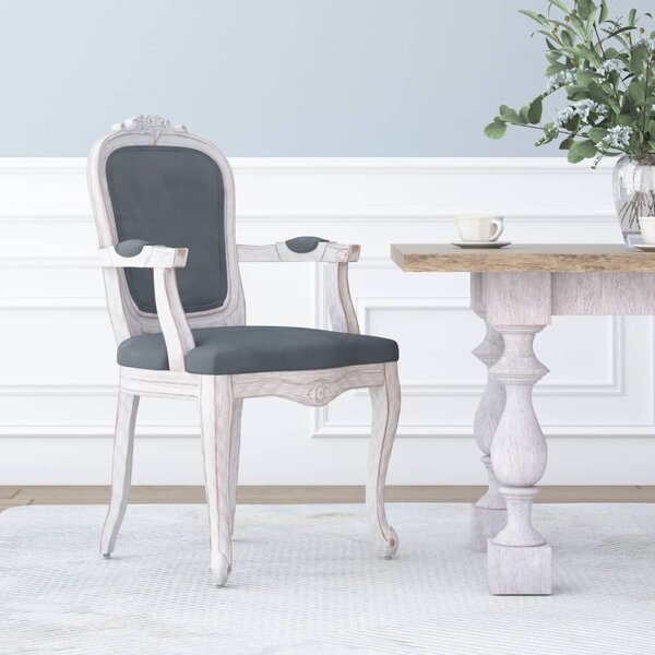 Krzesło stołowe, ciemnoszare, 62x59,5x100,5 cm, obite aksamitem