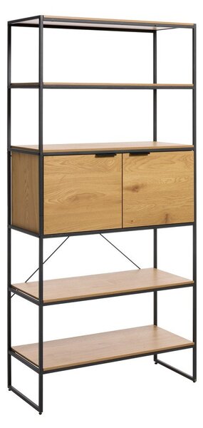 Regał w dekorze dębu w naturalnym kolorze 90x190x40 cm Cesura – Unique Furniture
