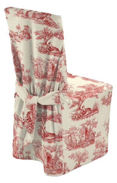 Pokrowiec na krzesło kolor czerwony tkanina wzorzysta