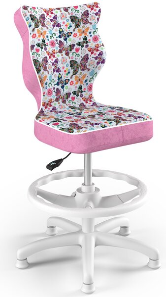 Krzesło dziecięce z wzorami i podnóżkiem Petit White rozmiar 4 (133-159 cm)