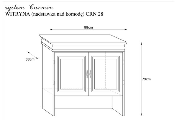 Witryna (nadstawka nad komodę) CRN-28 Dąb stuletni