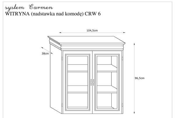 Witryna (nadstawka nad komodę) CRW-6 Dąb stuletni