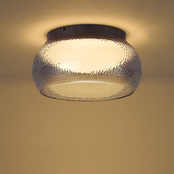 Lampa sufitowa Art Deco grafitowa z przydymionym szkłem i 3-stopniowo ściemnialnym LED - Thimble