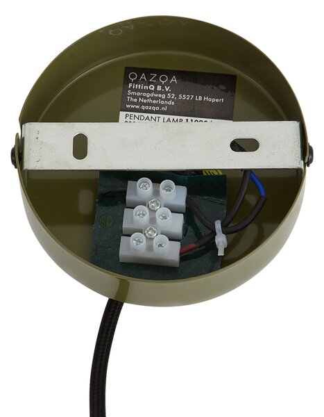 Lampa wisząca retro zielona z metalowym kloszem 2-punktowa - Macaron
