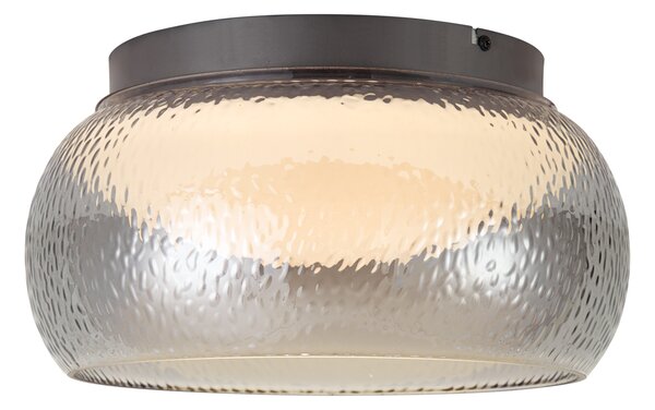 Lampa sufitowa Art Deco grafitowa z przydymionym szkłem i 3-stopniowo ściemnialnym LED - Thimble