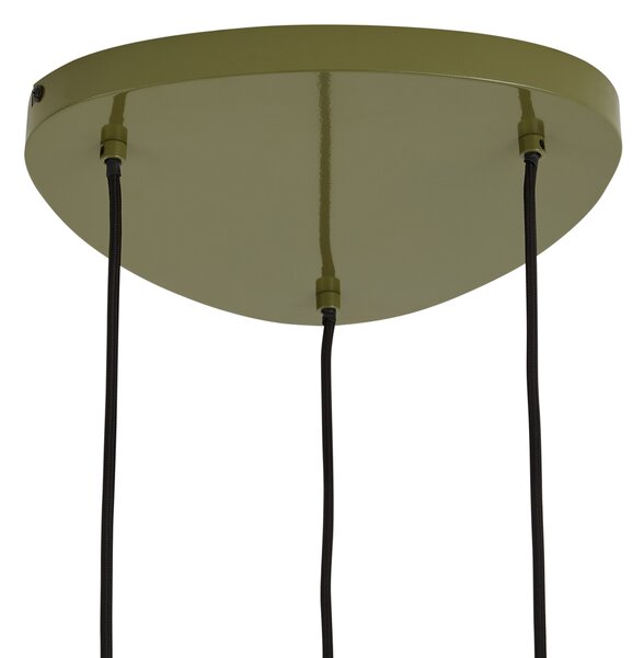 Retro Zielona Lampa Wisząca z Metalowymi Kloszami 6-punktowa - Macaron