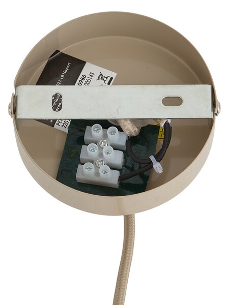 Lampa wisząca retro taupe z metalowym kloszem 2-punktowa - Macaron