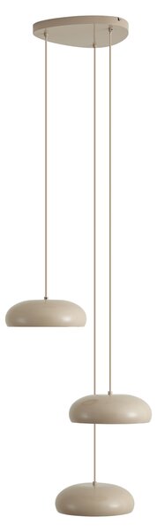 Lampa wisząca retro taupe z metalowym kloszem 6-punktowa - Macaron