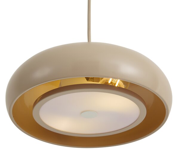 Lampa wisząca retro taupe z metalowym kloszem 2-punktowa - Macaron