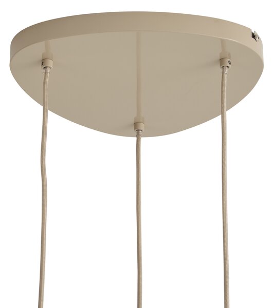 Lampa wisząca retro taupe z metalowym kloszem 6-punktowa - Macaron
