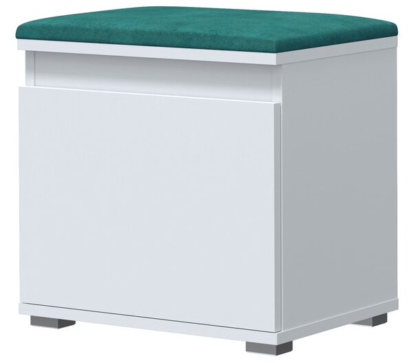 Minimalistyczna szafka na buty z siedziskiem biały + zielony G2-D00