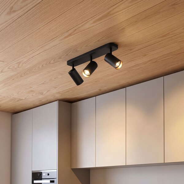 Nowoczesna lampa sufitowa czarna 3-punktowa GU10 70mm - Jeana Luxe