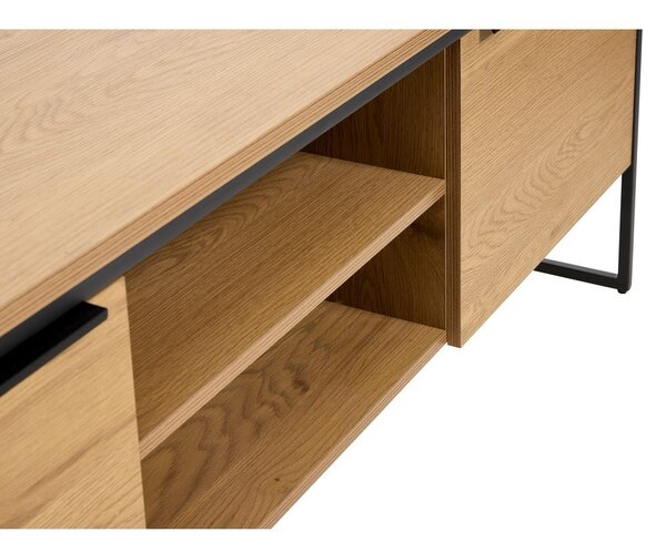 Szafka pod TV w dekorze dębu w naturalnym kolorze 155x55x45 cm Cesura – Unique Furniture