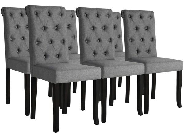 Krzesła stołowe, 6 szt., ciemnoszare, obite tkaniną