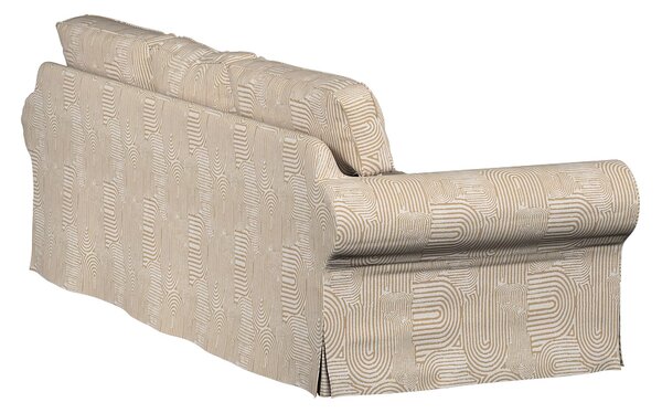Pokrowiec na sofę Ektorp 3-osobową, nierozkładaną kolor beżowy tkanina strukturalna, wzorzysta
